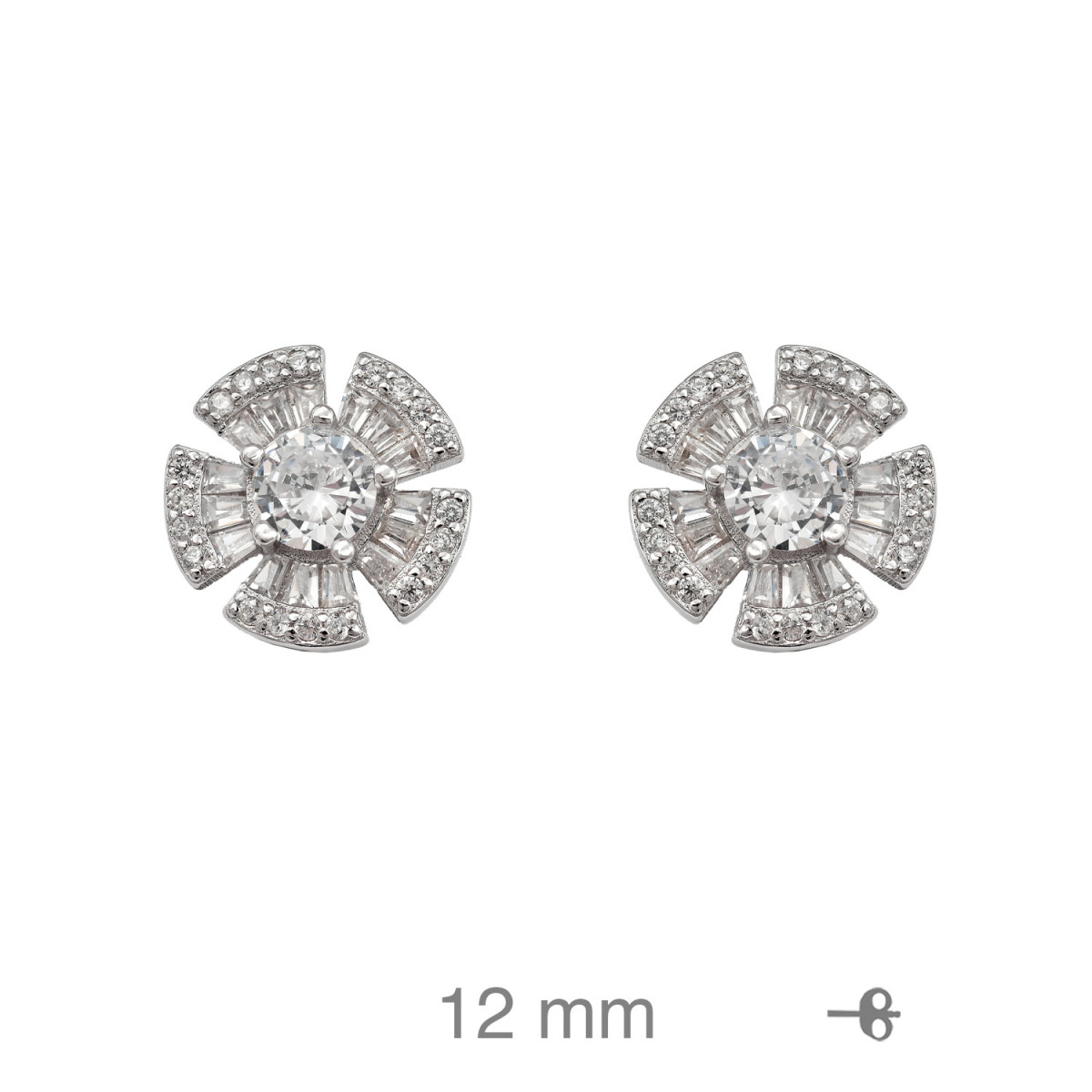 PENDIENTES PLATA FLOR CIRCONITAS