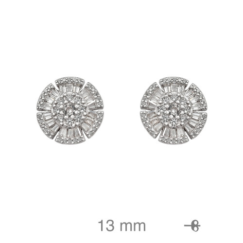 PENDIENTES PLATA FLOR CIRCONITAS