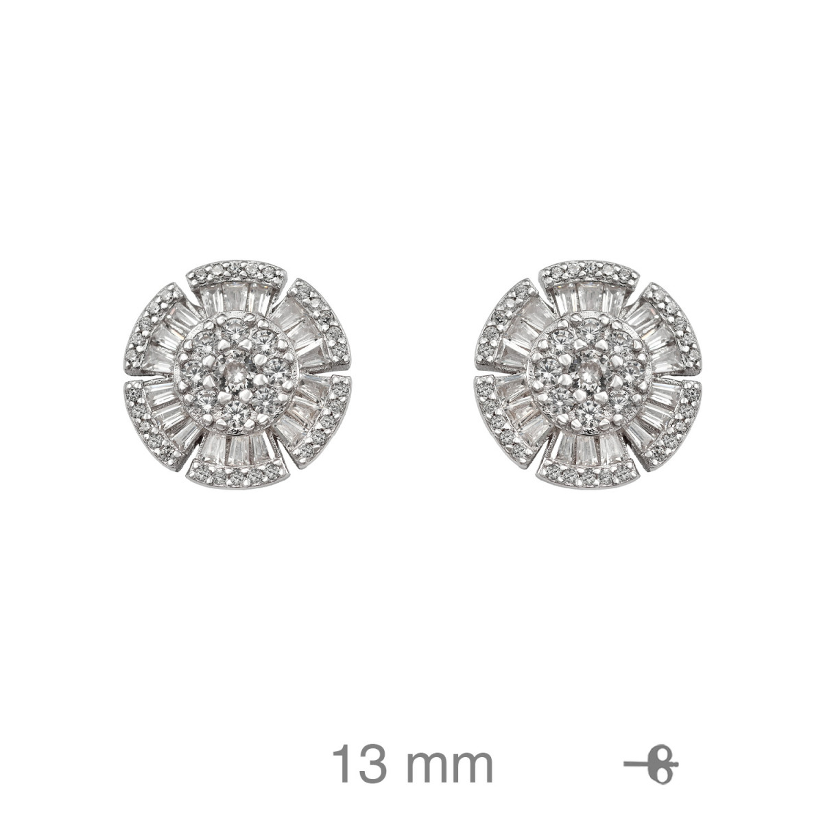 PENDIENTES PLATA FLOR CIRCONITAS