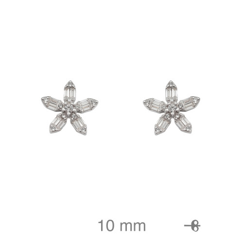 PENDIENTES PLATA FLOR CIRCONITAS