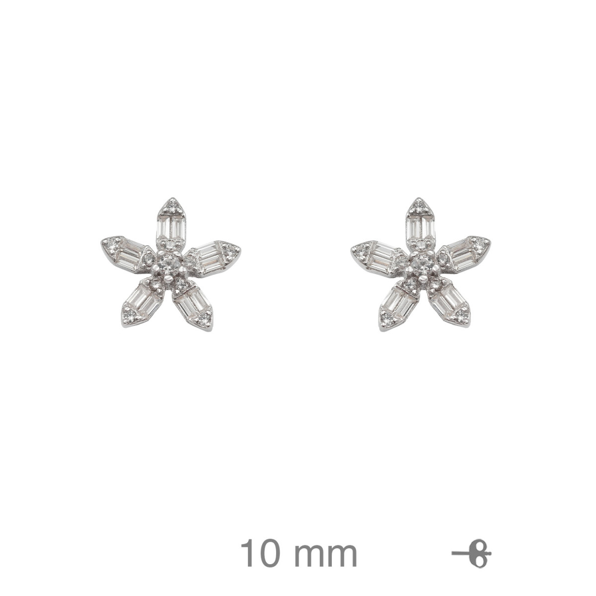 PENDIENTES PLATA FLOR CIRCONITAS