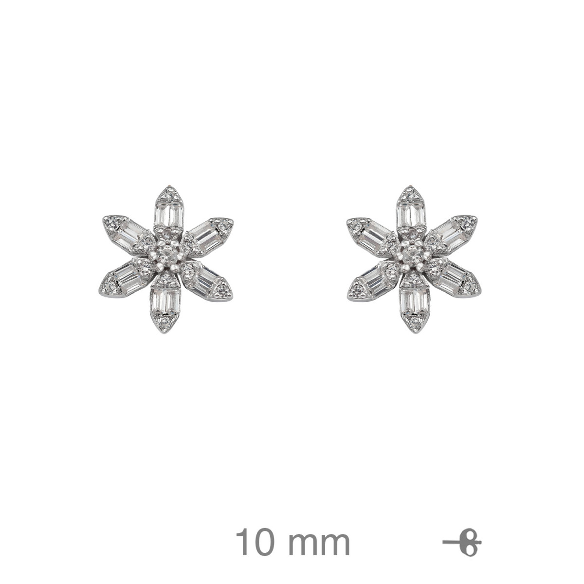 PENDIENTES PLATA FLOR CIRCONITAS