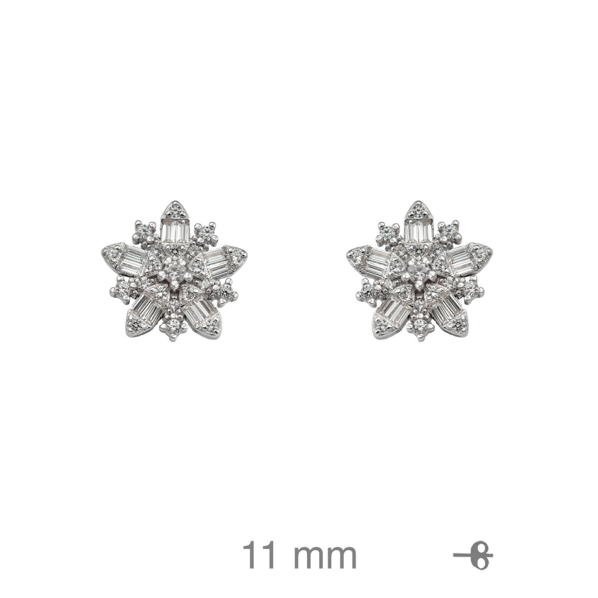 PENDIENTES PLATA FLOR CIRCONITAS