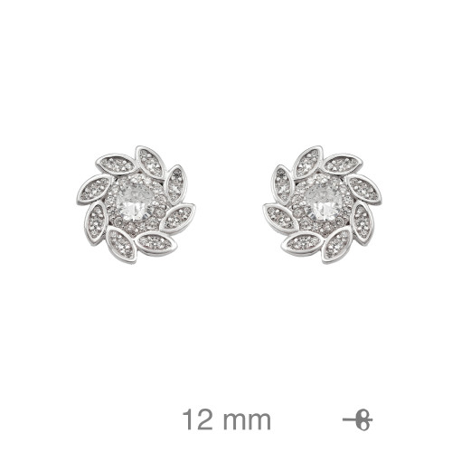 PENDIENTES PLATA FLOR CIRCONITAS