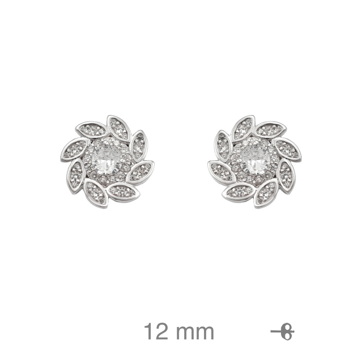 PENDIENTES PLATA FLOR CIRCONITAS