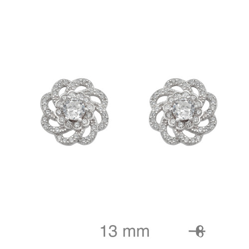 PENDIENTES PLATA FLOR CIRCONITAS
