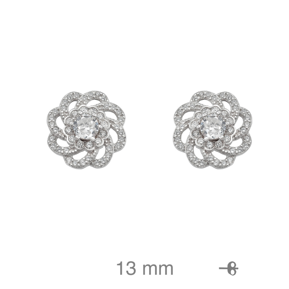 PENDIENTES PLATA FLOR CIRCONITAS