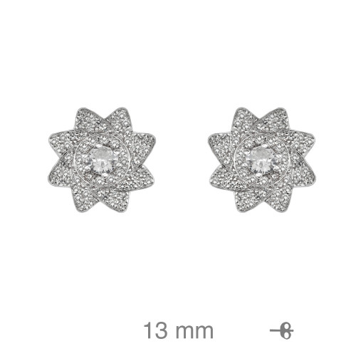 PENDIENTES PLATA FLOR CIRCONITAS