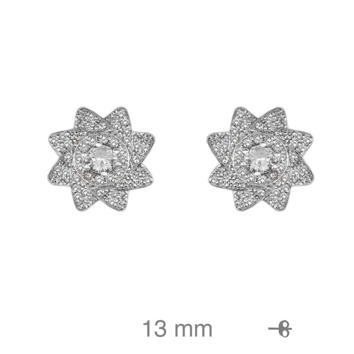 PENDIENTES PLATA FLOR CIRCONITAS
