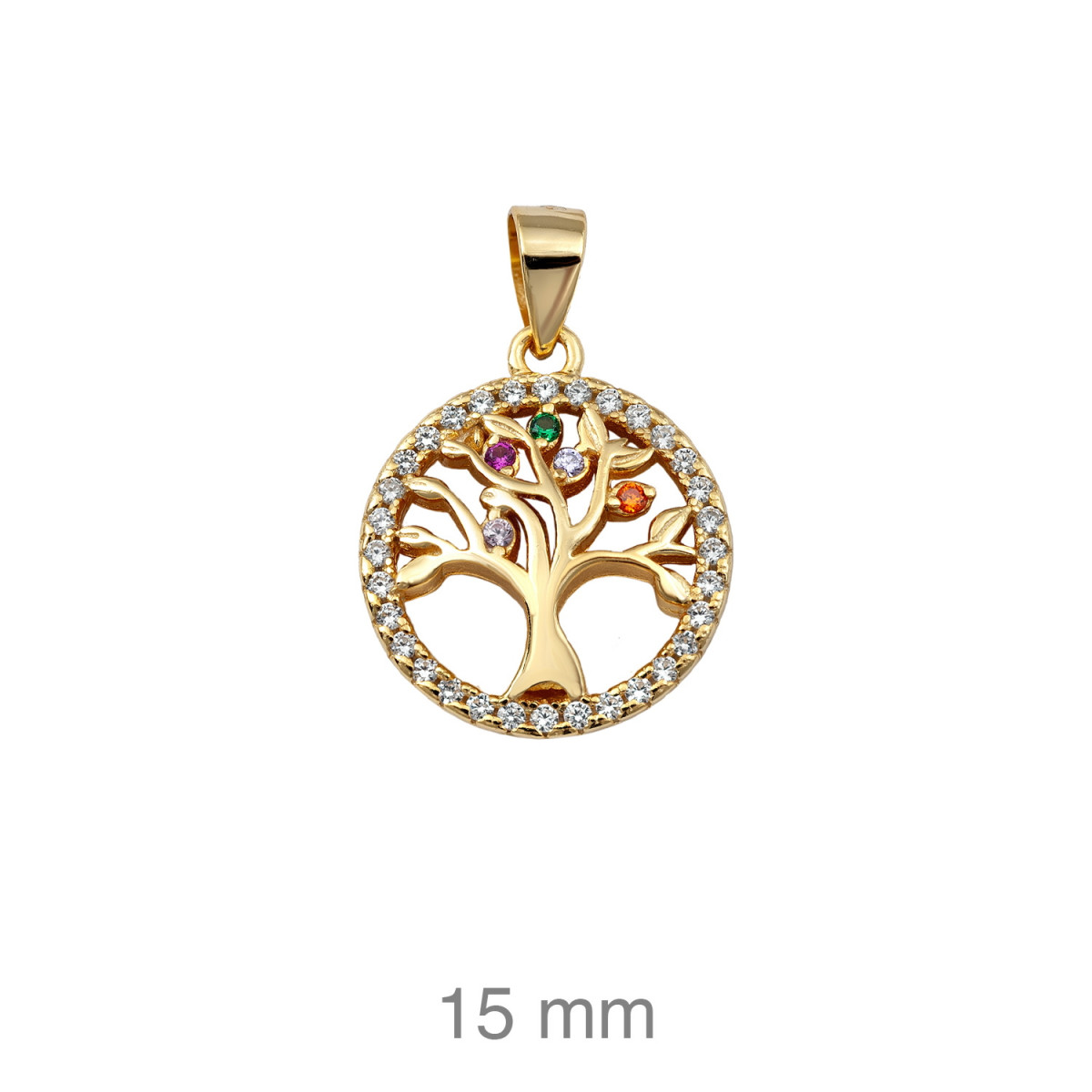 COLGANTE PLATA B.ORO+e ARBOL VIDA ZTAS COLOR