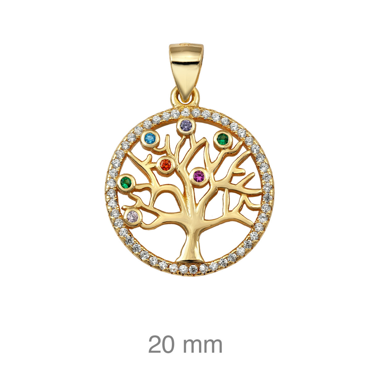 COLGANTE PLATA B.ORO+e ARBOL VIDA ZTAS COLOR