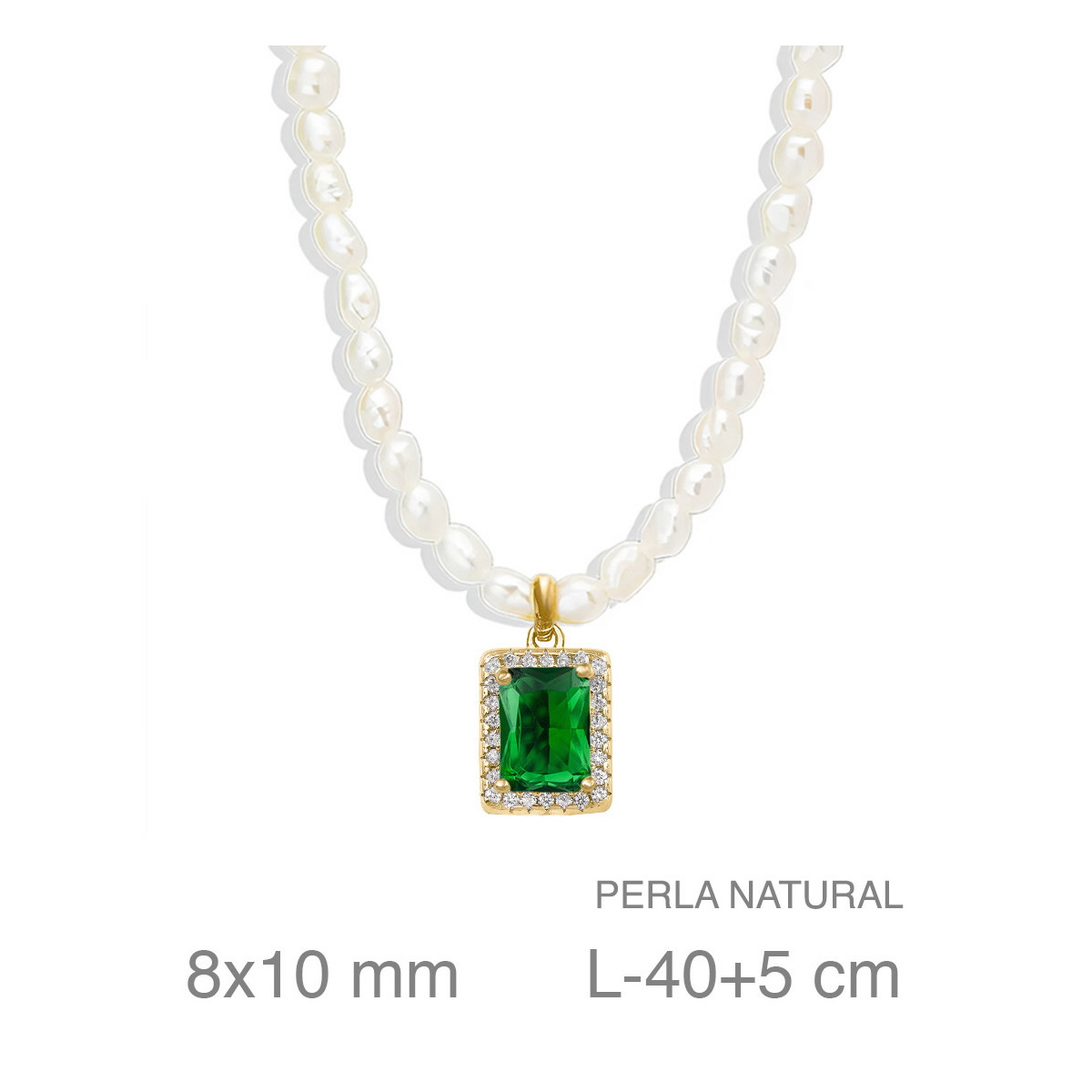 GARGANTILLA PLATA B.ORO+e PERLAS ESMERALDA