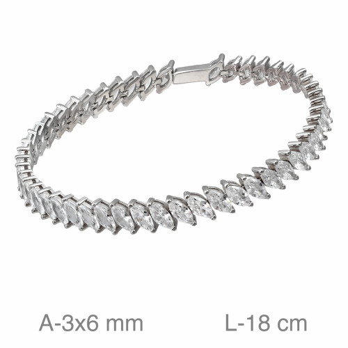 PULSERA PLATA RIVIERE CIRCONITAS BLANCAS