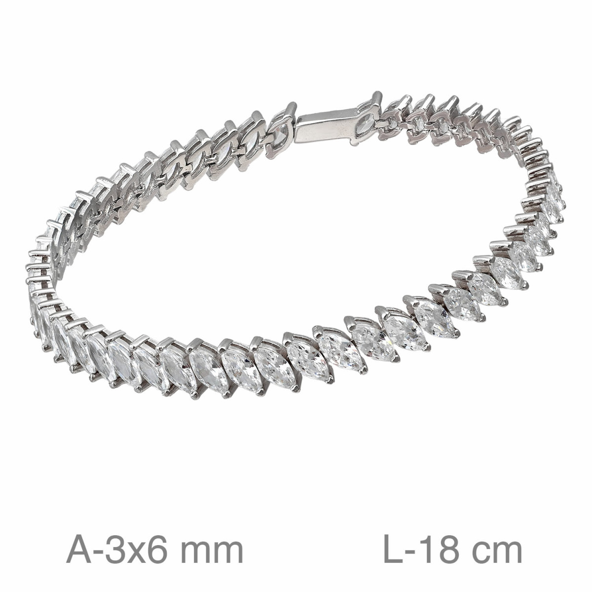 PULSERA PLATA RIVIERE CIRCONITAS BLANCAS