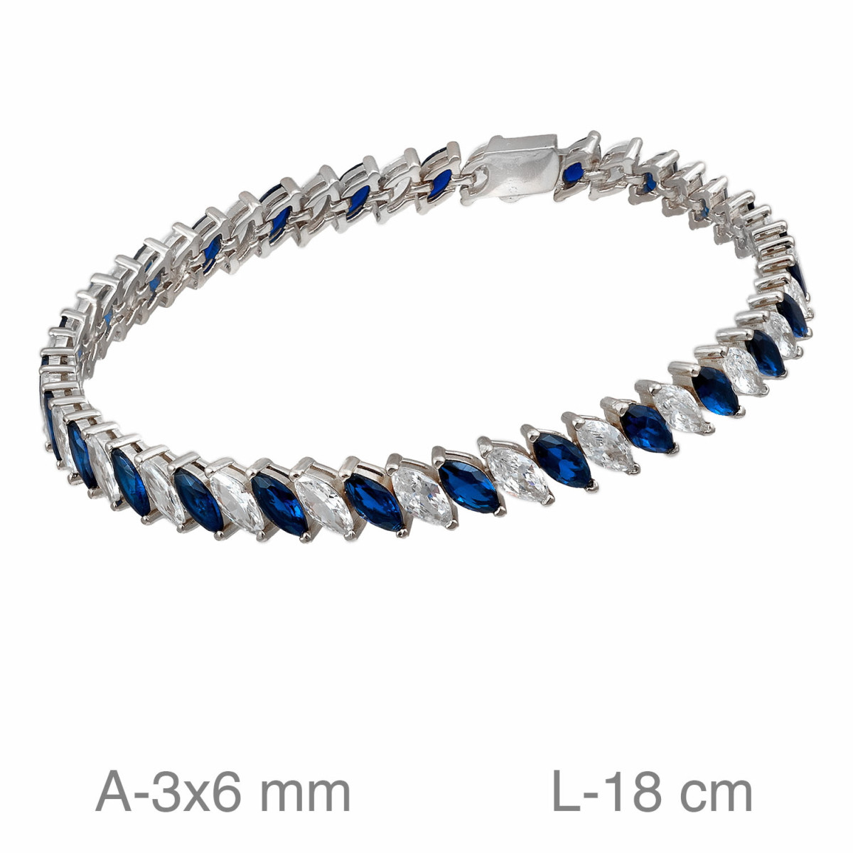 PULSERA PLATA RIVIERE ZTAS AZUL BLANCAS