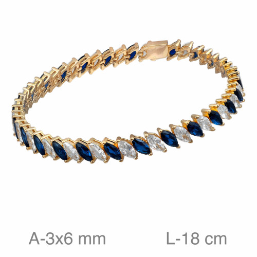 PULSERA PLATA B.ORO RIVIERE ZTA AZUL BLANCA