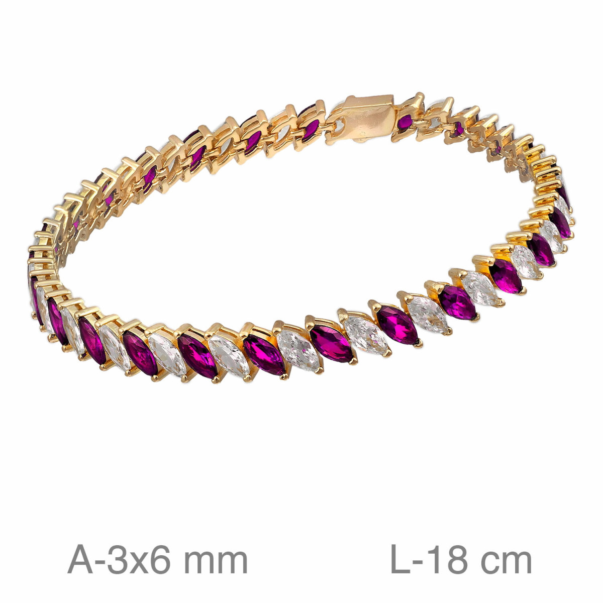 PULSERA PLATA B.ORO RIVIERE ZTA ROJA BLANCA