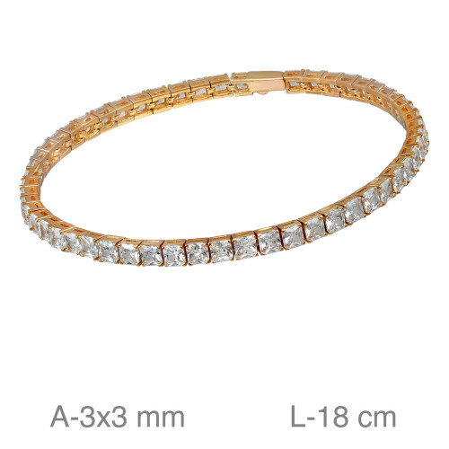PULSERA PLATA B.ORO RIVIERE ZTAS BLANCAS