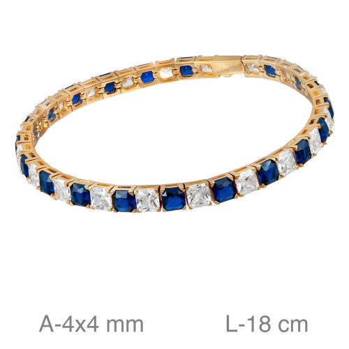 PULSERA PLATA B.ORO RIVIERE ZTA AZUL BLANCA