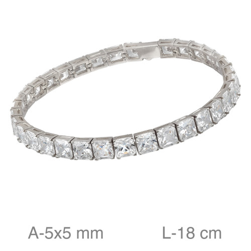 PULSERA PLATA RIVIERE CIRCONITAS BLANCAS