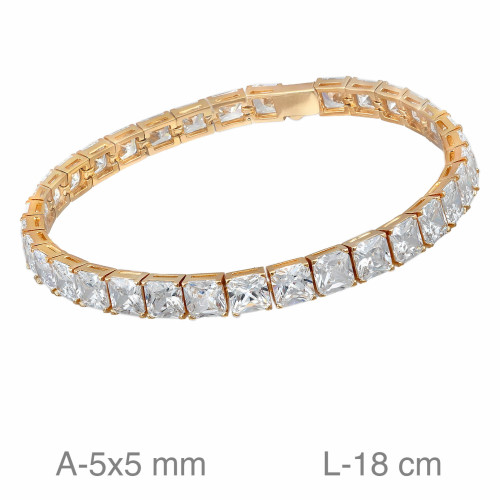 PULSERA PLATA B.ORO RIVIERE ZTAS BLANCAS