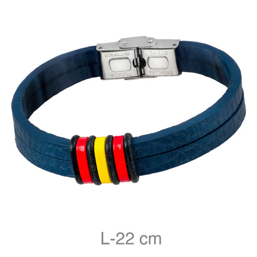 PULSERA ACERO ESPAÑA AZUL MARINO