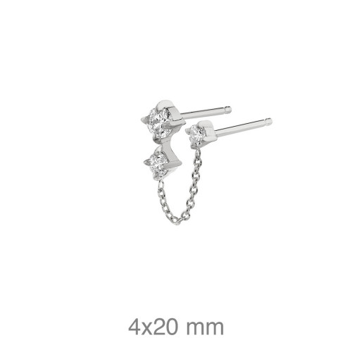 PENDIENTE PLATA EARCUFF DOBLE ZTA (UD)