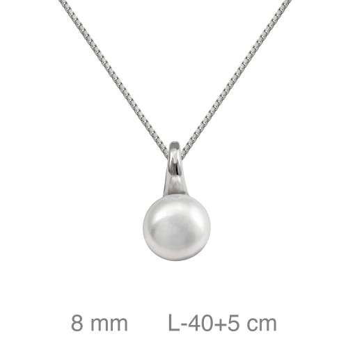 GARGANTILLA PLATA PERLA 8 MM