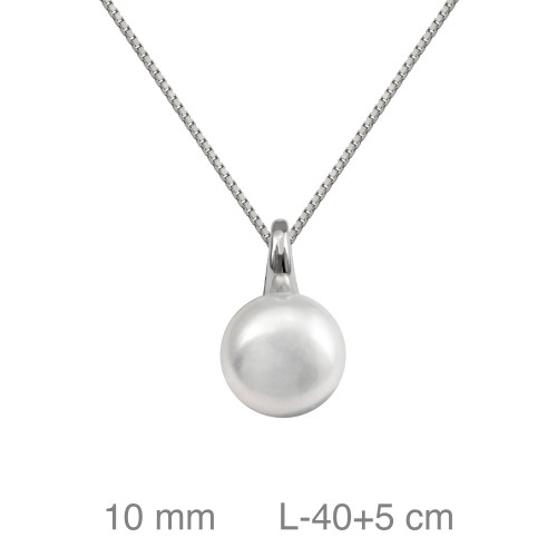 GARGANTILLA PLATA PERLA 10 MM