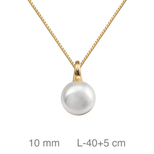 GARGANTILLA PLATA B.ORO PERLA 10 MM