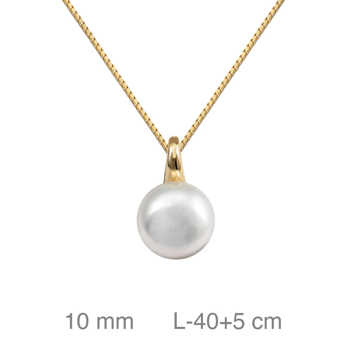GARGANTILLA PLATA B.ORO PERLA 10 MM