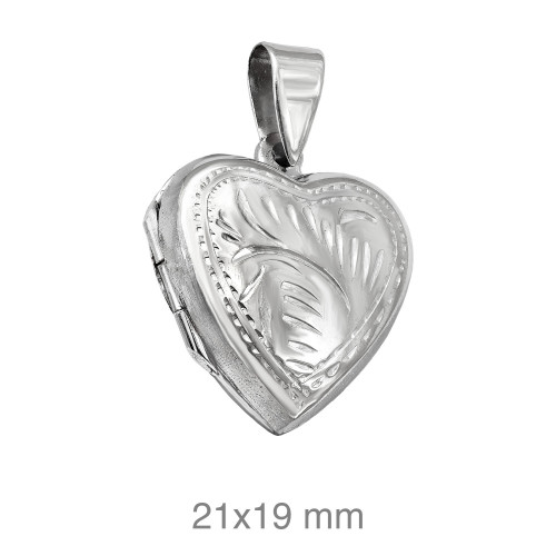 DIJE PLATA CORAZON PLANO LAPIDADO