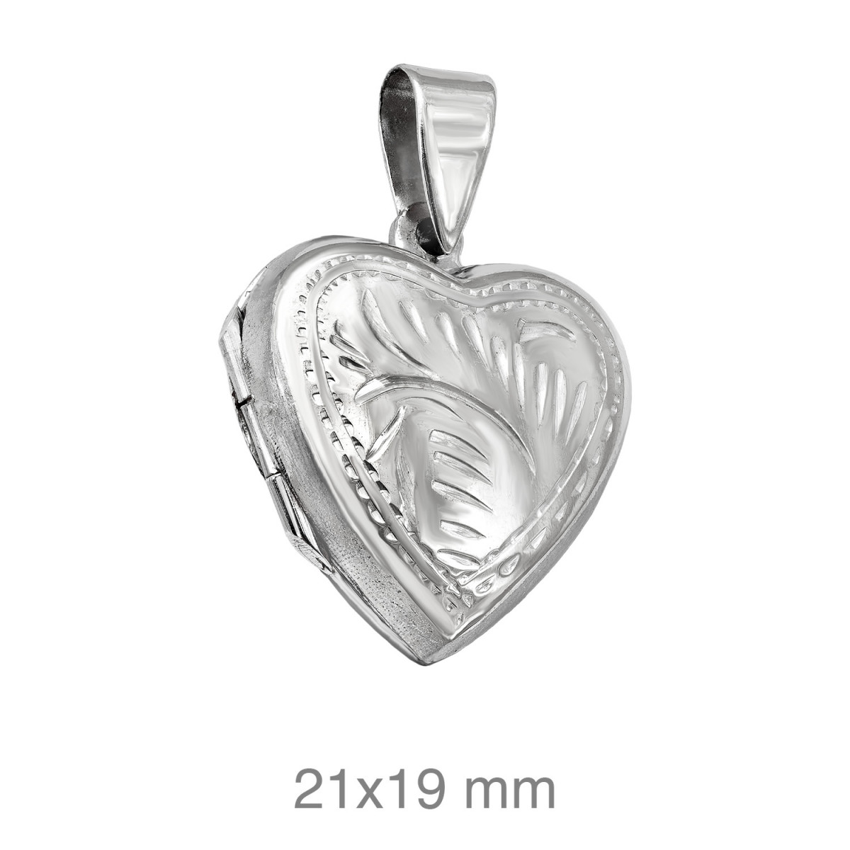 DIJE PLATA CORAZON PLANO LAPIDADO
