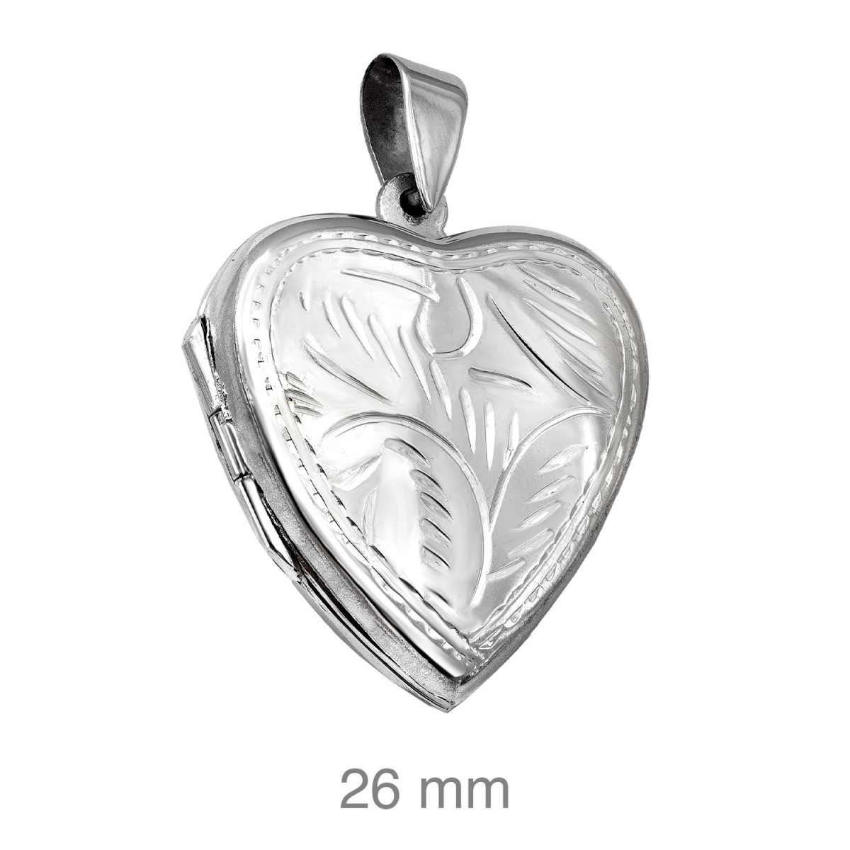 DIJE PLATA CORAZON PLANO LAPIDADO