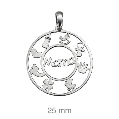 COLGANTE PLATA MAMA MOTIVOS