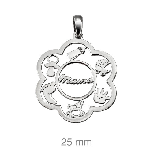 COLGANTE PLATA MAMA MOTIVOS