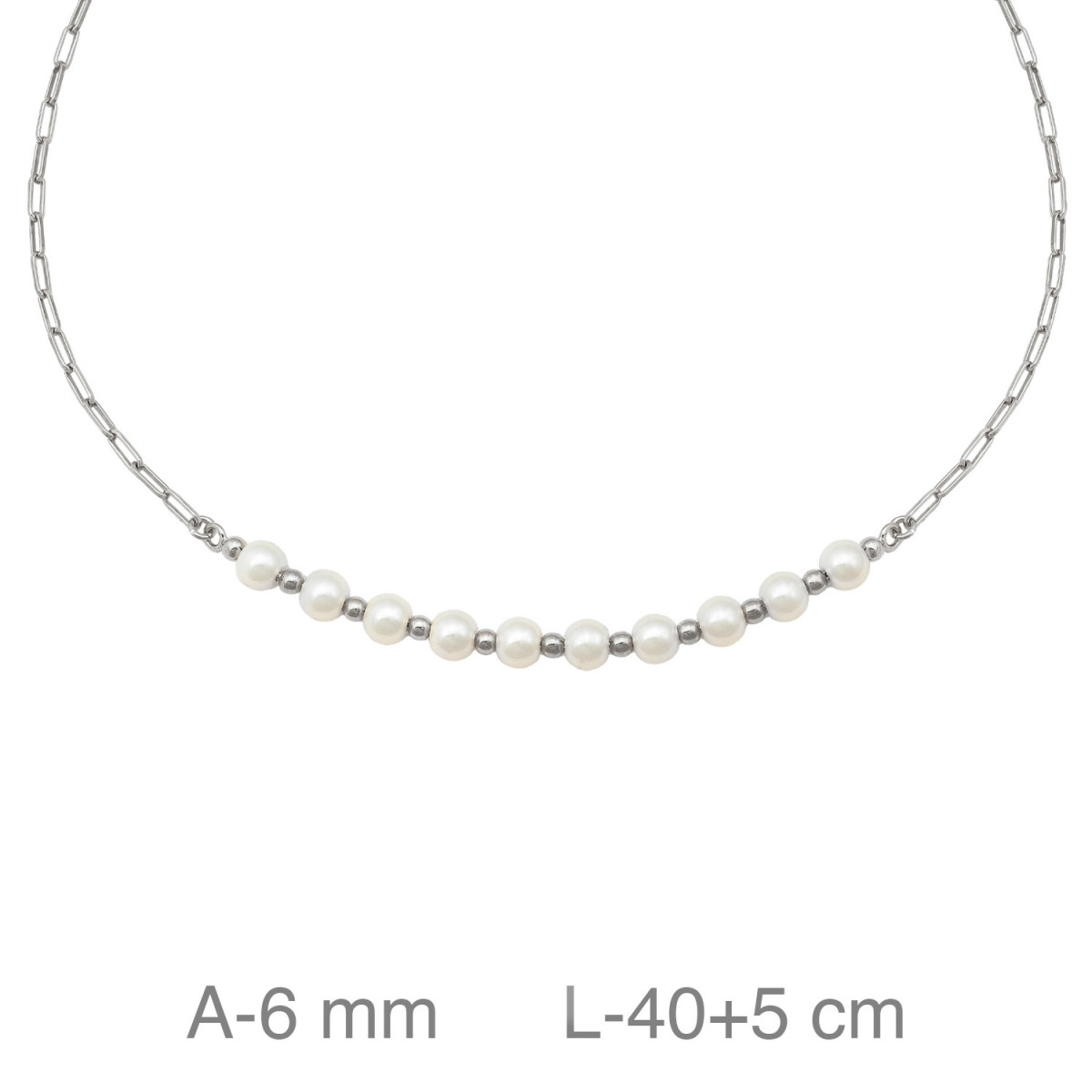 GARGANTILLA PLATA PERLAS BOLITAS