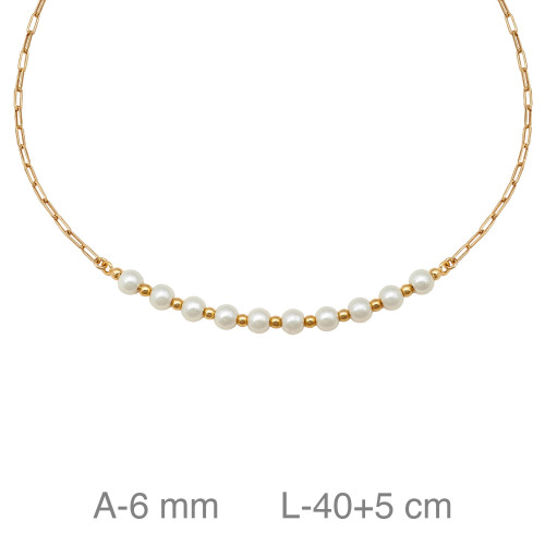 GARGANTILLA PLATA B.ORO PERLAS PAPERCLIP