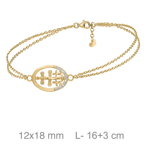 PULSERA PLATA B.ORO+e CRUZ CARAVACA ZTAS