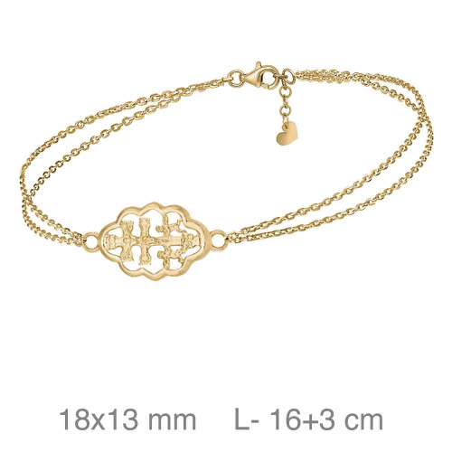 PULSERA PLATA B.ORO+e CRUZ CARAVACA