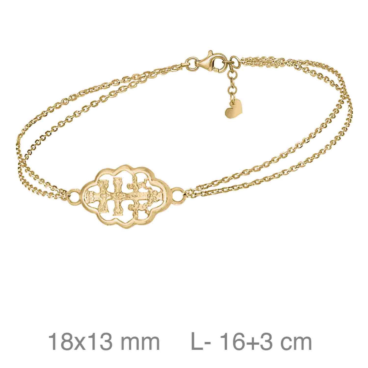 PULSERA PLATA B.ORO+e CRUZ CARAVACA