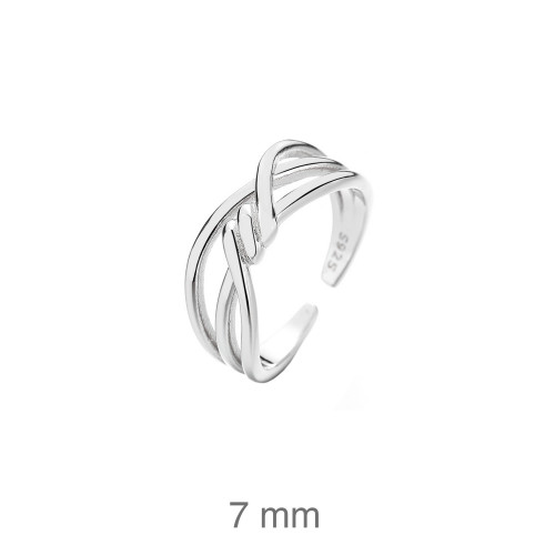 SORTIJA PLATA TRIPLE TRENZADA