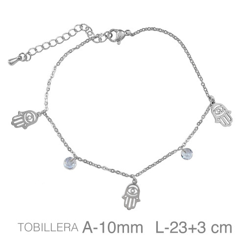 TOBILLERA ACERO MANO FATIMA