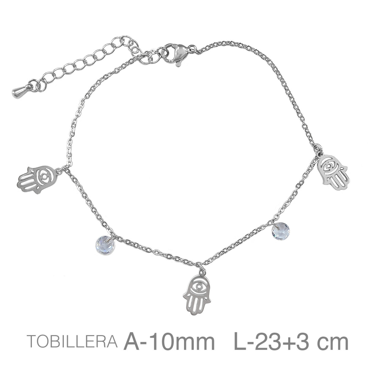 TOBILLERA ACERO MANO FATIMA