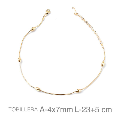 TOBILLERA ACERO B.ORO