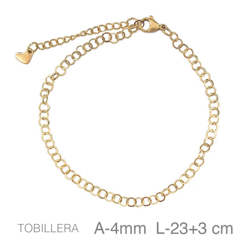 TOBILLERA ACERO B.ORO