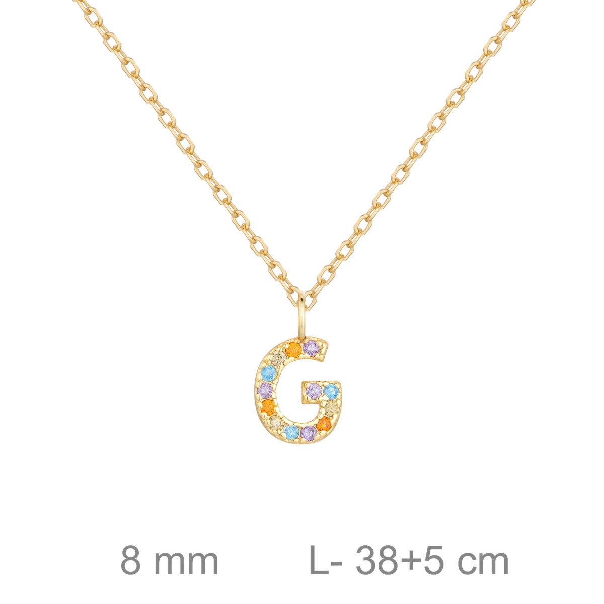 GARGANTILLA PLATA B.ORO LETRA G COLOR