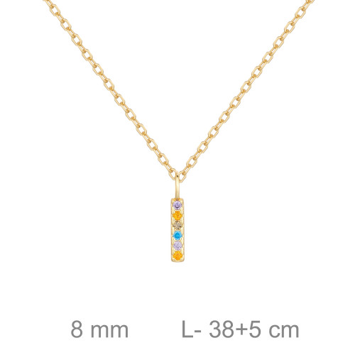 GARGANTILLA PLATA B.ORO LETRA I COLOR