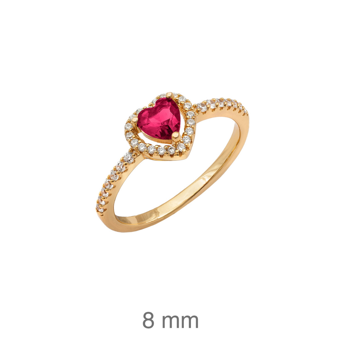SORTIJA PLATA B.ORO+e CORAZON RUBI ZTAS