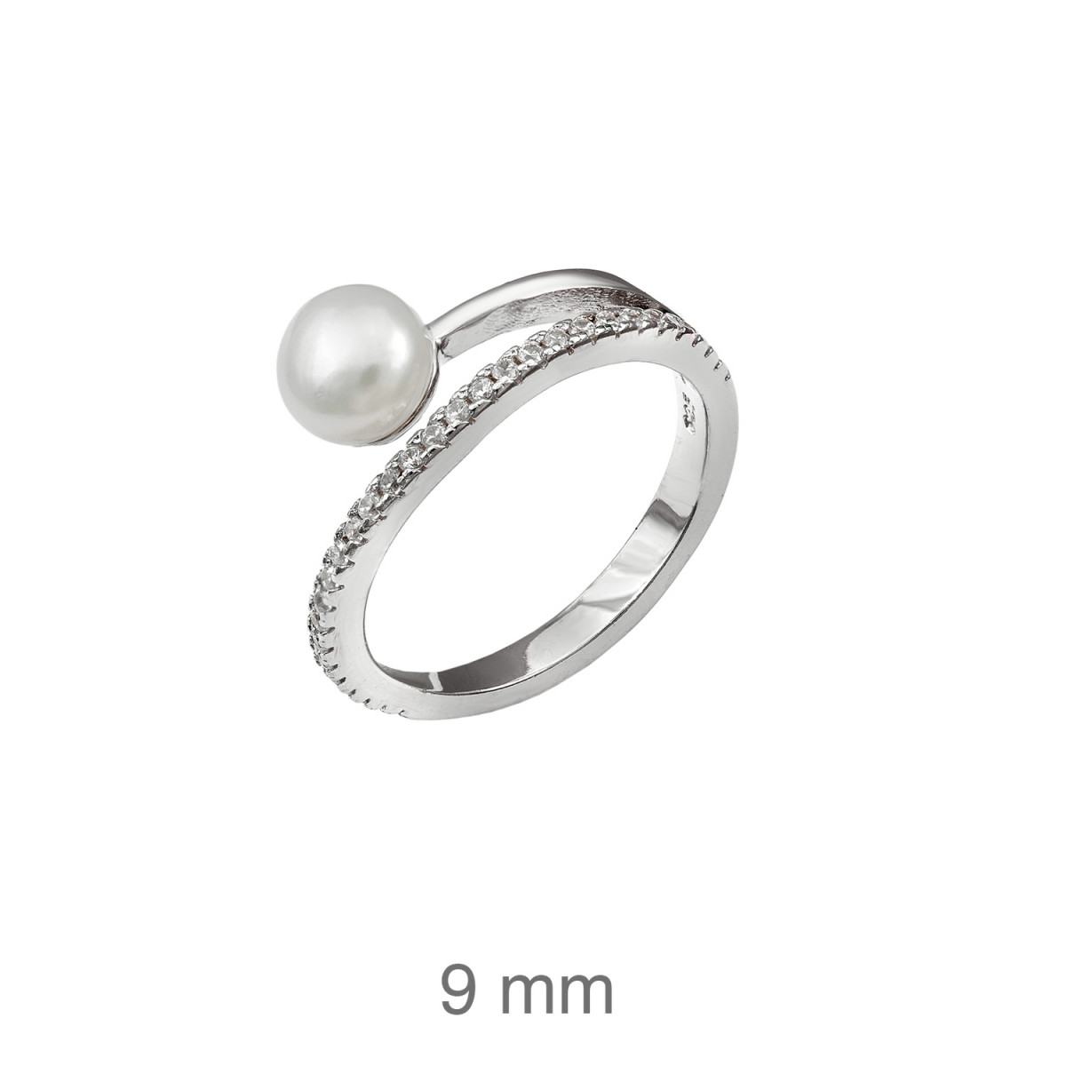 SORTIJA PLATA PERLA CIRCONITAS